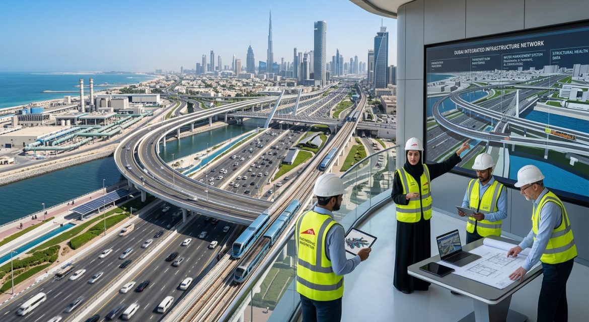 Advanced engineering infrastructure in the UAE featuring bridges, transport systems, and water management solutions by Conser